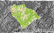 Physical 3D Map of Sha Xian, darken, desaturated