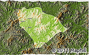 Physical 3D Map of Sha Xian, darken