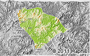 Physical 3D Map of Sha Xian, desaturated