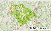 Physical 3D Map of Sha Xian, lighten