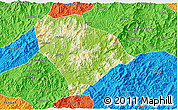 Physical 3D Map of Sha Xian, political outside