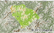 Physical 3D Map of Sha Xian, semi-desaturated