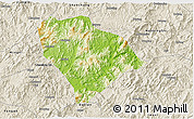 Physical 3D Map of Sha Xian, shaded relief outside