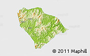 Physical 3D Map of Sha Xian, single color outside