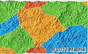 Political 3D Map of Sha Xian