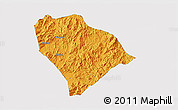 Political 3D Map of Sha Xian, single color outside