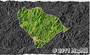 Satellite 3D Map of Sha Xian, darken, desaturated