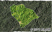 Satellite 3D Map of Sha Xian, darken, semi-desaturated