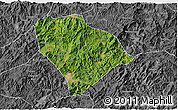 Satellite 3D Map of Sha Xian, desaturated