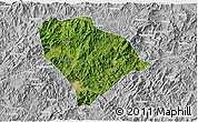 Satellite 3D Map of Sha Xian, lighten, desaturated