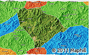 Satellite 3D Map of Sha Xian, political outside