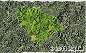 Satellite 3D Map of Sha Xian, semi-desaturated