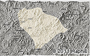Shaded Relief 3D Map of Sha Xian, darken, semi-desaturated
