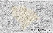 Shaded Relief 3D Map of Sha Xian, desaturated