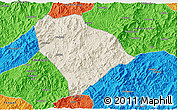 Shaded Relief 3D Map of Sha Xian, political outside