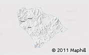 Silver Style 3D Map of Sha Xian, single color outside