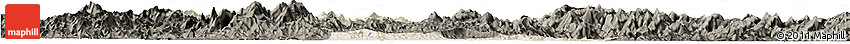 Shaded Relief Horizon Map of Sha Xian, darken