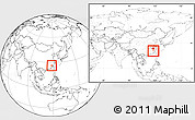 Blank Location Map of Sha Xian, within the entire country