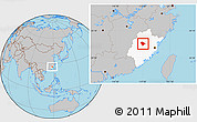 Gray Location Map of Sha Xian, highlighted parent region