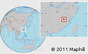 Gray Location Map of Sha Xian