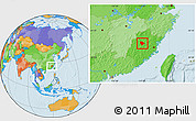 Political Location Map of Sha Xian