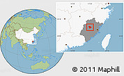 Savanna Style Location Map of Sha Xian, highlighted country, highlighted parent region