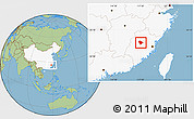 Savanna Style Location Map of Sha Xian, highlighted country
