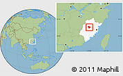 Savanna Style Location Map of Sha Xian, highlighted parent region