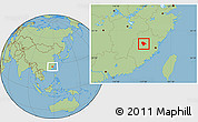 Savanna Style Location Map of Sha Xian