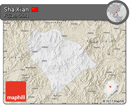 Classic Style Map of Sha Xian