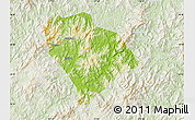Physical Map of Sha Xian, lighten