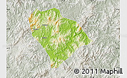 Physical Map of Sha Xian, lighten, semi-desaturated