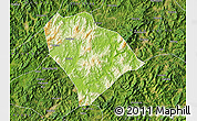 Physical Map of Sha Xian, satellite outside