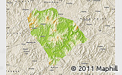 Physical Map of Sha Xian, shaded relief outside