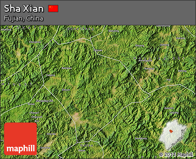 Satellite Map of Sha Xian