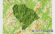 Satellite Map of Sha Xian, physical outside