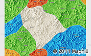 Shaded Relief Map of Sha Xian, political outside