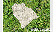 Shaded Relief Map of Sha Xian, satellite outside