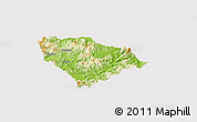 Physical Panoramic Map of Sha Xian, cropped outside