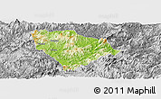 Physical Panoramic Map of Sha Xian, desaturated