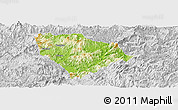 Physical Panoramic Map of Sha Xian, lighten, desaturated