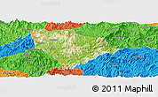 Physical Panoramic Map of Sha Xian, political outside