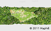 Physical Panoramic Map of Sha Xian, satellite outside