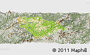 Physical Panoramic Map of Sha Xian, semi-desaturated