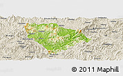 Physical Panoramic Map of Sha Xian, shaded relief outside