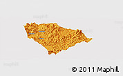 Political Panoramic Map of Sha Xian, cropped outside