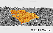 Political Panoramic Map of Sha Xian, desaturated