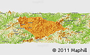 Political Panoramic Map of Sha Xian, physical outside