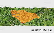 Political Panoramic Map of Sha Xian, satellite outside