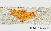 Political Panoramic Map of Sha Xian, shaded relief outside